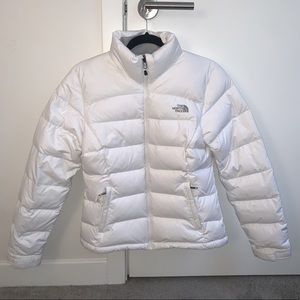 White North Face puffer jacket